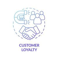 Customer loyalty blue gradient concept icon. Client retention. Consumer satisfaction and trust. Brand planning abstract idea thin line illustration. Vector isolated outline color drawing