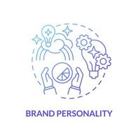 Brand personality blue gradient concept icon. Business representation. Company mission and message. Brand planning abstract idea thin line illustration. Vector isolated outline color drawing