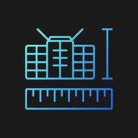 Nano Satellites gradient vector icon for dark theme. Cube-shaped, low mass, low size science innovative spacecrafts. Thin line color symbol. Modern style pictogram. Vector isolated outline drawing