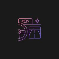 Built in night vision gradient vector icon for dark theme. Enhance driver vision at nighttime. Thermal imaging feature. Thin line color symbol. Modern style pictogram. Vector isolated outline drawing