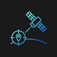 Navigation Satellite gradient vector icon for dark theme. Artificial satellite-based radionavigation global system. Thin line color symbol. Modern style pictogram. Vector isolated outline drawing