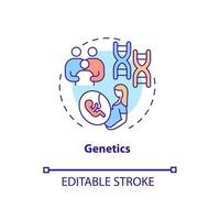 Genetics concept icon. ADHD cause abstract idea thin line illustration. Inheritance from parents. Risk factor in condition development. Vector isolated outline color drawing. Editable stroke