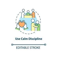 Use calm discipline concept icon. Treatment for ADHD in adults abstract idea thin line illustration. Calming strategies. Positive attention. Vector isolated outline color drawing. Editable stroke