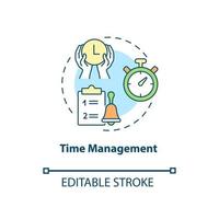 Time management concept icon. Parenting tip for ADHD abstract idea thin line illustration. Teach child to organize time. Increasing productivity. Vector isolated outline color drawing. Editable stroke