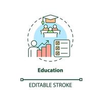 icono del concepto de educación. tratamiento para el TDAH en adultos idea abstracta ilustración de línea delgada. mejorar las habilidades de estudio. aumentando las capacidades de aprendizaje. dibujo de color de contorno aislado vectorial. trazo editable vector