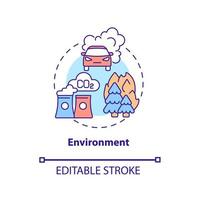 Environment concept icon. ADHD cause abstract idea thin line illustration. Exposure to toxic chemicals. Environmental contamination. Vector isolated outline color drawing. Editable stroke