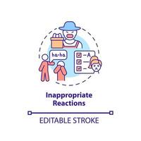 Inappropriate reactions concept icon. Hyperactive-impulsive symptom abstract idea thin line illustration. Emotional dysregulation. Vector isolated outline color drawing. Editable stroke