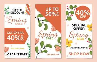 Discount Spring Sale Flower Floral Season Marketing Banner Business vector