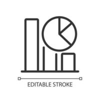 Regression part of data mining linear pixel perfect icon. Statistic information. Thin line customizable illustration. Contour symbol. Vector isolated outline drawing. Editable stroke. Arial font used