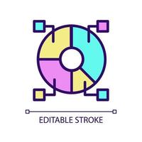Data set analytics RGB color pixel perfect icon. Information structure researching. Data mining statistics. Isolated vector illustration. Simple filled line drawing. Editable stroke. Arial font used