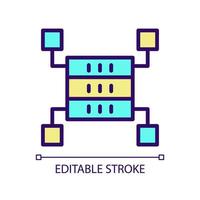 Data storage space RGB color pixel perfect icon. Dataset warehousing. Virtual information technology. Isolated vector illustration. Simple filled line drawing. Editable stroke. Arial font used