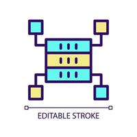 Data storage space RGB color pixel perfect icon. Dataset warehousing. Virtual information technology. Isolated vector illustration. Simple filled line drawing. Editable stroke. Arial font used