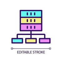 Data set technology RGB color pixel perfect icon. Information virtual storage. Data mining support tools. Isolated vector illustration. Simple filled line drawing. Editable stroke. Arial font used