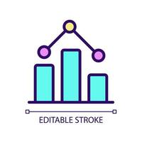 Regression in data mining RGB color pixel perfect icon. Statistical method of information process. Isolated vector illustration. Simple filled line drawing. Editable stroke. Arial font used