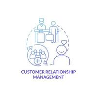 Customer relationship management blue gradient concept icon. Property regulation abstract idea thin line illustration. Isolated outline drawing. Roboto-Medium, Myriad Pro-Bold fonts used vector