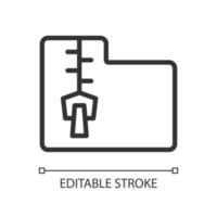 Data mining file archive linear pixel perfect icon. Keeping virtual information. Thin line customizable illustration. Contour symbol. Vector isolated outline drawing. Editable stroke. Arial font used