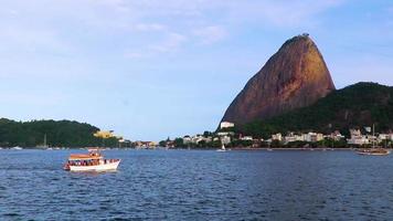 Boat at Sugarloaf mountain Pao de Acucar Rio de Janeiro. video