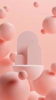 3D illustration rendering image of empty space mockup podium geometric shape for product display photo