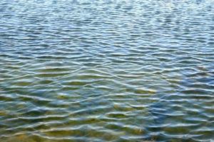 Water surface background with tiny waves and reflections. photo