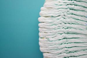 stack of baby diaper on table with copy space photo