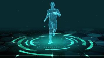 HUD The futuristic 3D sci-fi Running Man video