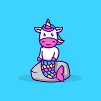mascota de sirena unicornio vector