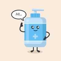 Hand sanitizer cute mascot vector