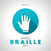 World Braille day theme template poster or banner. vector