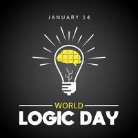 cartel o pancarta del tema del día mundial de la lógica vector