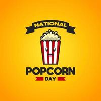 National popcorn day theme cartoon icon vector