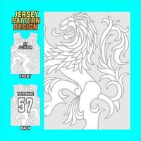 plantilla de patrón abstracto vectorial de diseño de jersey que se muestra en la parte delantera y trasera para equipos de fútbol, baloncesto, ciclismo, béisbol, voleibol, carreras, etc. vector