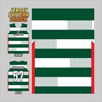 plantilla de patrón abstracto vectorial de diseño de jersey que se muestra en la parte delantera y trasera para equipos de fútbol, baloncesto, ciclismo, béisbol, voleibol, carreras, etc. vector