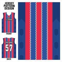 plantilla de patrón abstracto vectorial de diseño de jersey que se muestra en la parte delantera y trasera para equipos de fútbol, baloncesto, ciclismo, béisbol, voleibol, carreras, etc. vector