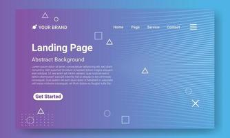 Modern Blue gradient geometric background with dynamic shapes, wave and geometric element. Modern Landing Page Website Template. Design for website and mobile website development. vector
