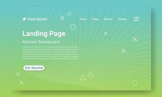 Gradient Landing Page Website Template Vector. Modern Green gradient geometric background with dynamic shapes and Geometric pattern. Design for website and mobile website development. vector