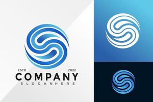 Letter S Spin Water Circular Logo Design Vector illustration template