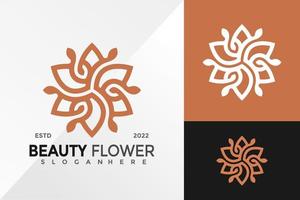 Plantilla de ilustración de vector de diseño de logotipo de flor de belleza