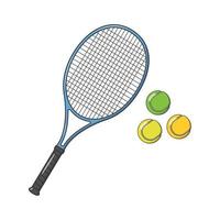 raqueta de tenis y deporte de pelota icono aislado y diseño plano ilustración vectorial vector