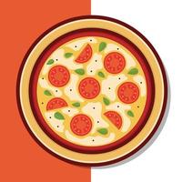 Margherita Pizza Vector Icon Illustration. Margarita Pizza Vector. Flat Cartoon Style Suitable for Web Landing Page, Banner, Flyer, Sticker, Wallpaper, Background