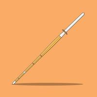 Kendo Shinai Bamboo Sword Flat Vector Illustration Icon On White Background for web, landing page, sticker, banner