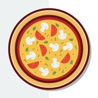 Mushroom Pizza Vector Icon Illustration. Mushroom Pizza Vector. Flat Cartoon Style Suitable for Web Landing Page, Banner, Flyer, Sticker, Wallpaper, Background