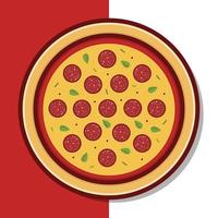 ilustración de icono de vector de pizza de peperoni. vector de pizza de peperoni. estilo de caricatura plano adecuado para la página de inicio web, pancarta, volante, pegatina, papel tapiz, fondo
