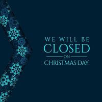 Christmas Day Background Design. We will be Closed on Christmas Day. vector