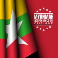 Myanmar Independence Day Background. Vector Illustration.