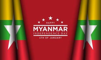 Myanmar Independence Day Background. Vector Illustration.