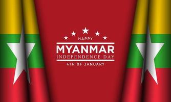 Myanmar Independence Day Background. Vector Illustration.