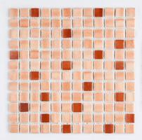 little brown ceramic tile on a white background, top view, majolica. for the catalog