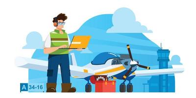 Character Aircraft Engineer vector