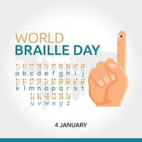 ilustración vectorial del día mundial del braille. adecuado para carteles y pancartas de tarjetas de felicitación vector