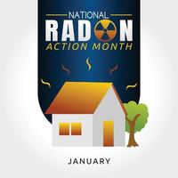 National Radon Action Month Vector Illustration. Suitable for greeting card poster and banner.